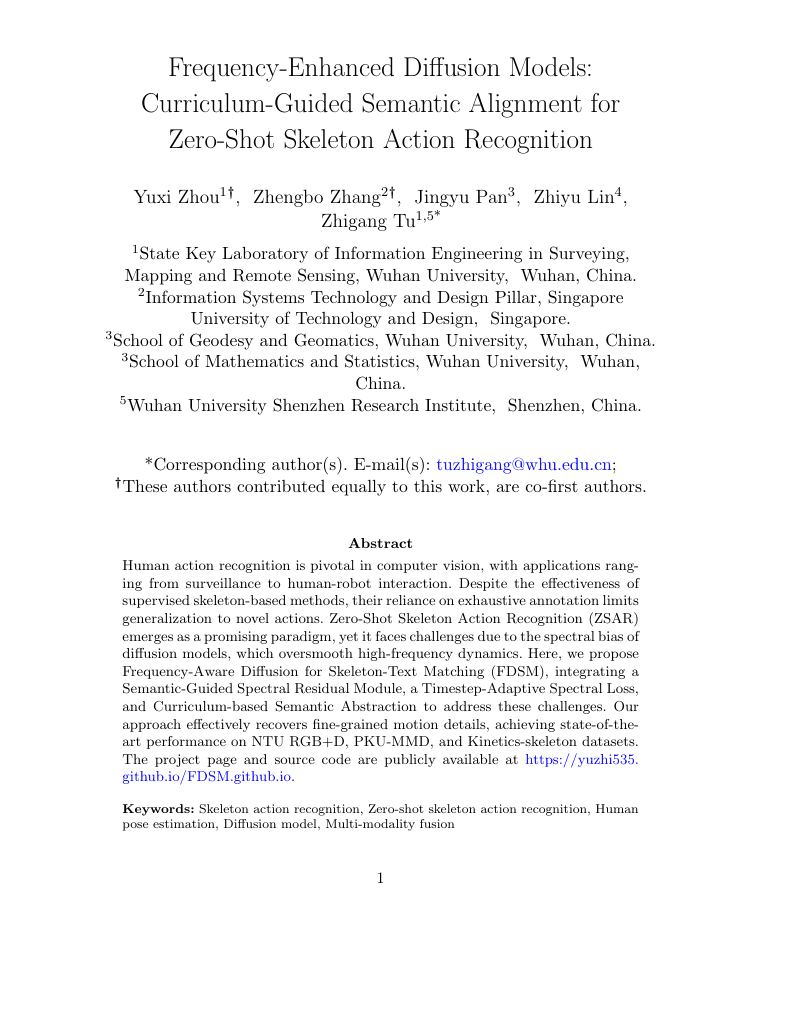 Frequency-Enhanced Diffusion Models: Curriculum-Guided Semantic Alignment for Zero-Shot Skeleton Action Recognition visual preview