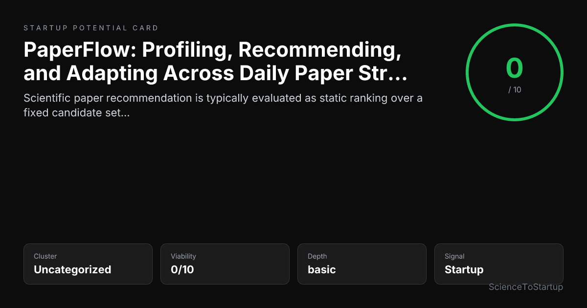 Startup potential card preview